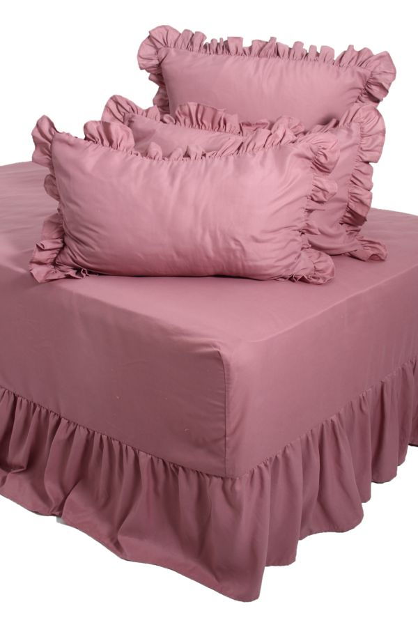 5 PIECE POLYESTER EASYFIT FRILL SHEET SET SHEET STREET