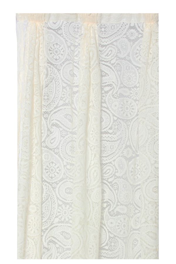 2 PACK PAISLEY NET TAPED CURTAIN L218XW140CM