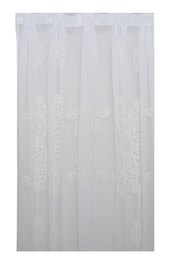 EMBROIDERED TAPED SHEER CURTAIN L218XW230CM