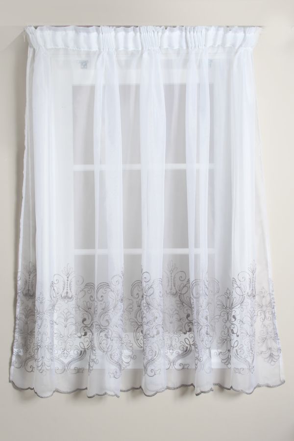 DAINTY DAMASK EMBROIDERED CAFE CURTAIN L120XW220CM