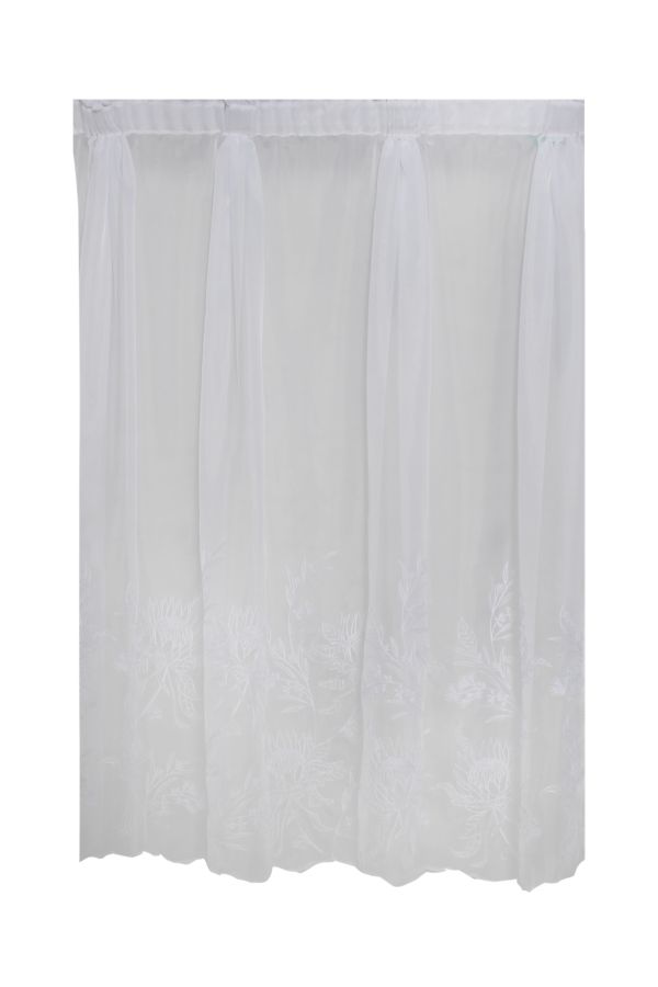 SUMMER FLORAL EMBROIDERED CAFE CURTAIN L120XW250CM