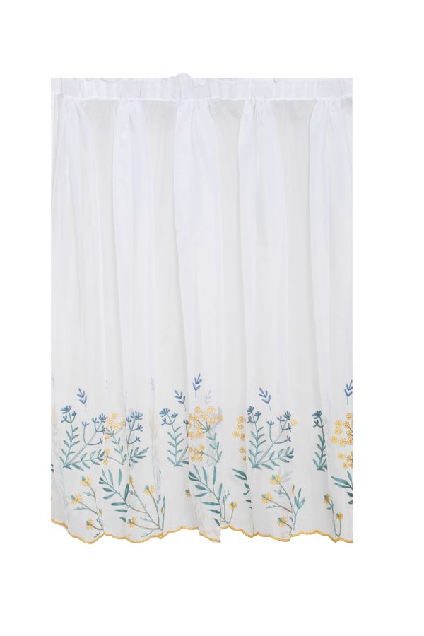 JADE FLORAL EMBROIDERY CAFE CURTAIN L120XW250CM