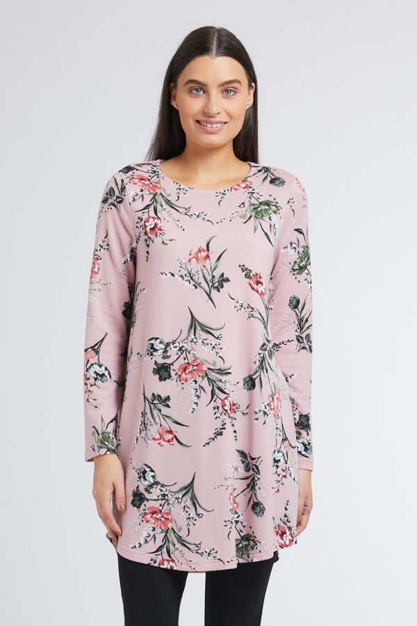 FLORAL PRINT A-LINE TUNIC