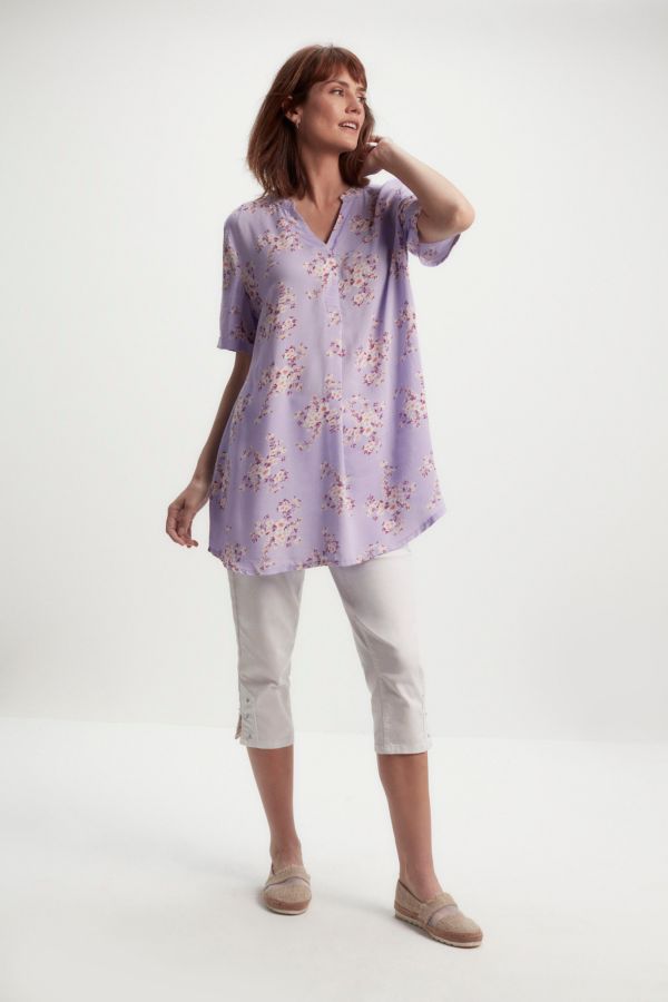 FLORAL PRINT TUNIC LILAC