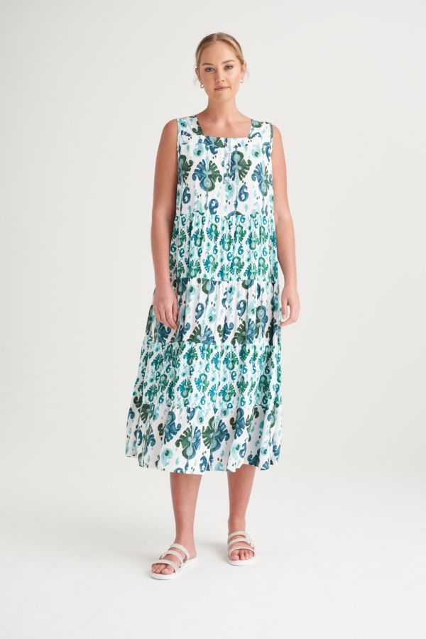 ABSTRACT PRINT A-LINE DRESS