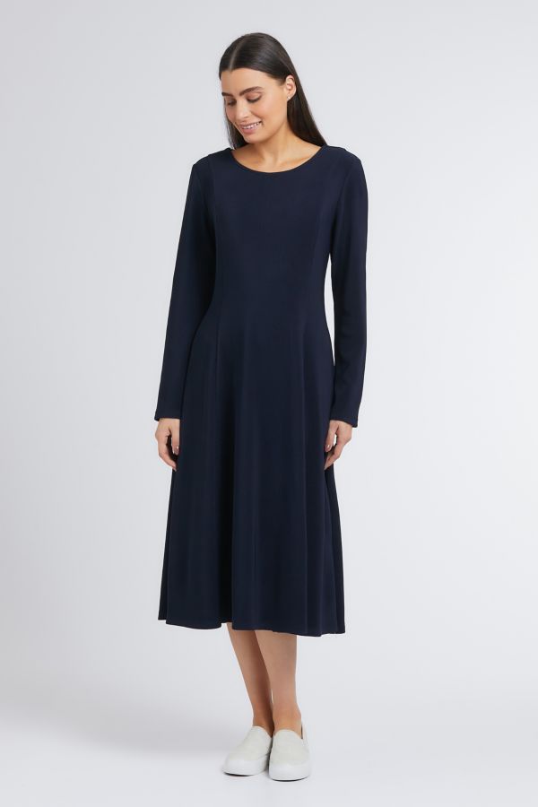 FIT AND FLARE DRESS NAVY
