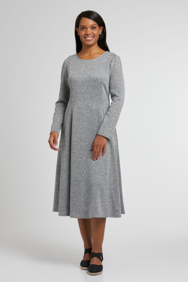 FIT AND FLARE DRESS GREY