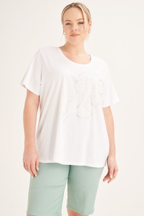 EMBROIDERED TEE WHITE