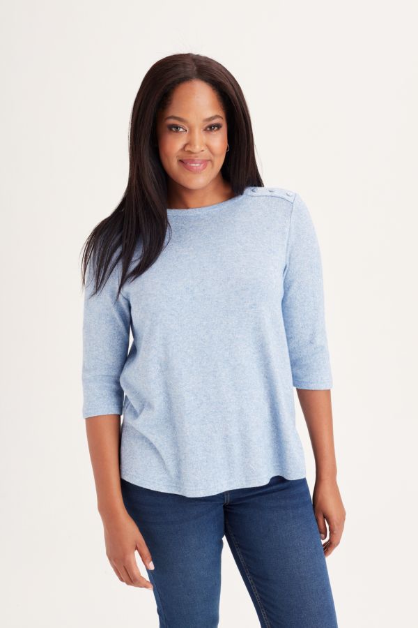 TEXTURED BOXY TOP BLUE