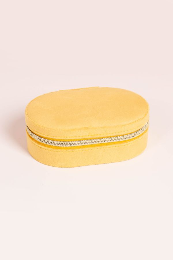 VELVET JEWELLERY BOX YELLOW