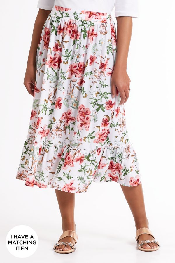 FLORAL TIERED SKIRT