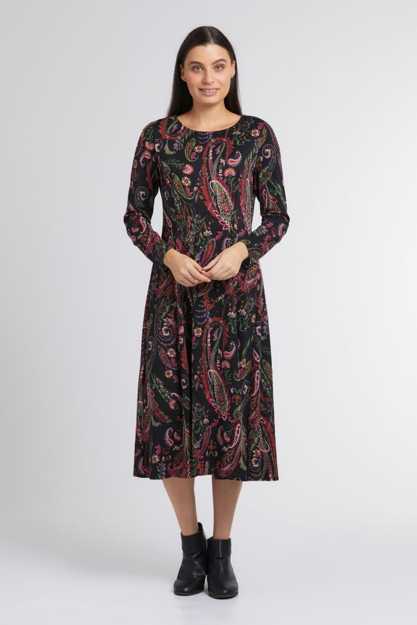 WOODLANDS PAISLEY FIT AND FLARE DRESS