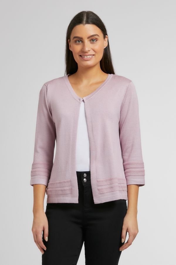 KNITTED OPEN FRONT CARDIGAN