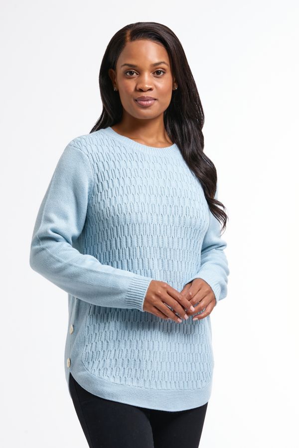BABY BLUE TEXTURED PULLOVER JERSEY