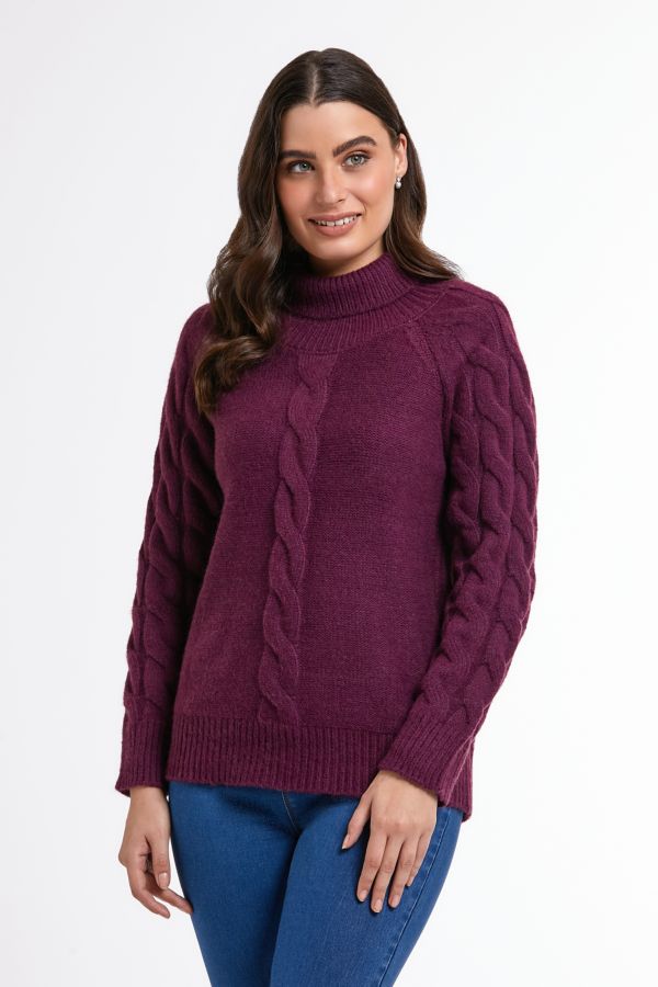TEXTURED BERRY SWEATER