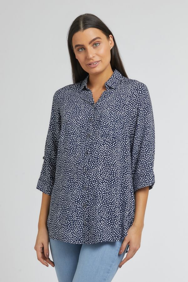 SPOTTED SHIRT NAVY