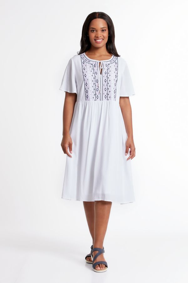 EMBROIDERED PEASANT DRESS