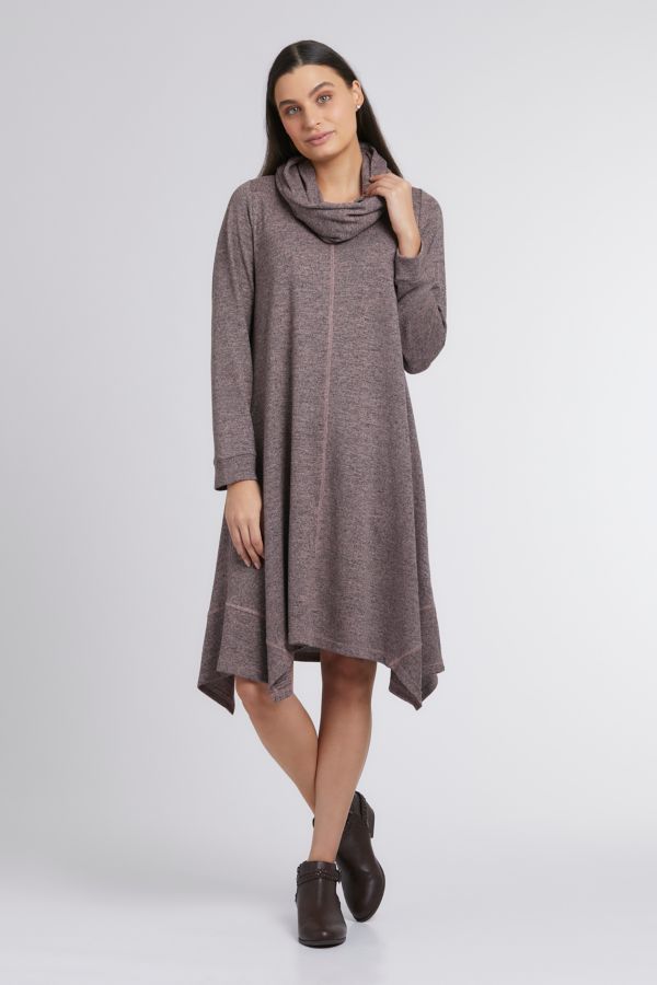 DIRTY PINK A-LINE DRESS WITH SNOOD