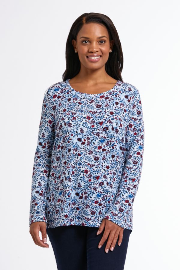 BLUE DITSY FLORAL TOP