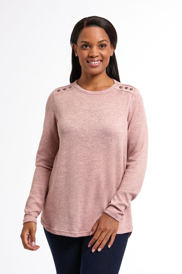 PINK BOXY TOP WITH BUTTON DETAIL
