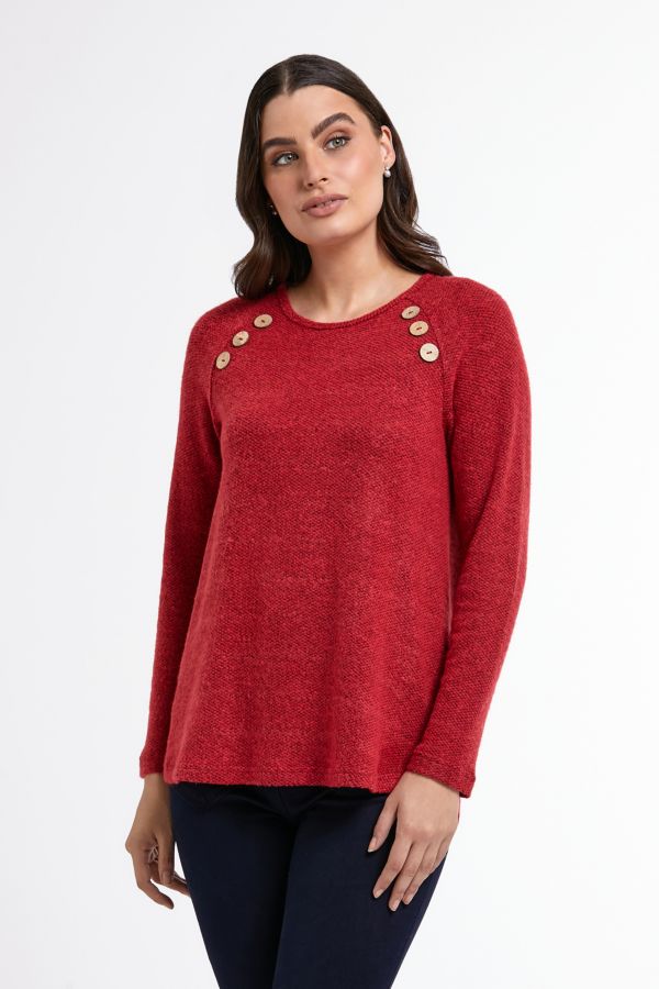 TEXTURED BOXY TOP _ RED