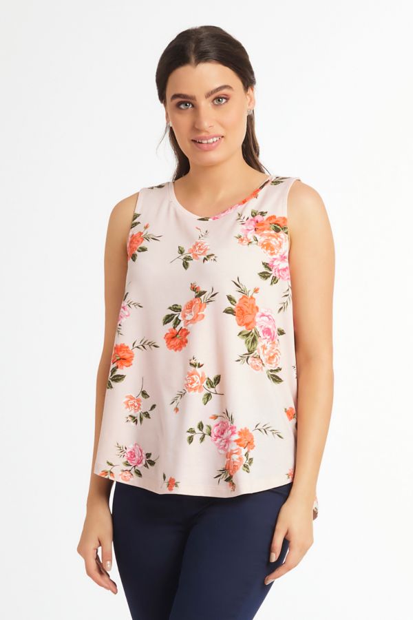 VISCOSE SLOUCHY FLORAL TANK