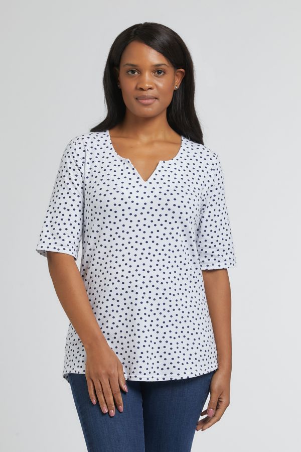 HENLEY NOTCH NECK SPOTTED TOP