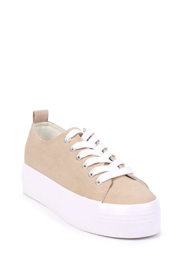 TEXTURED PLEATHER LACE UP SNEAKERS