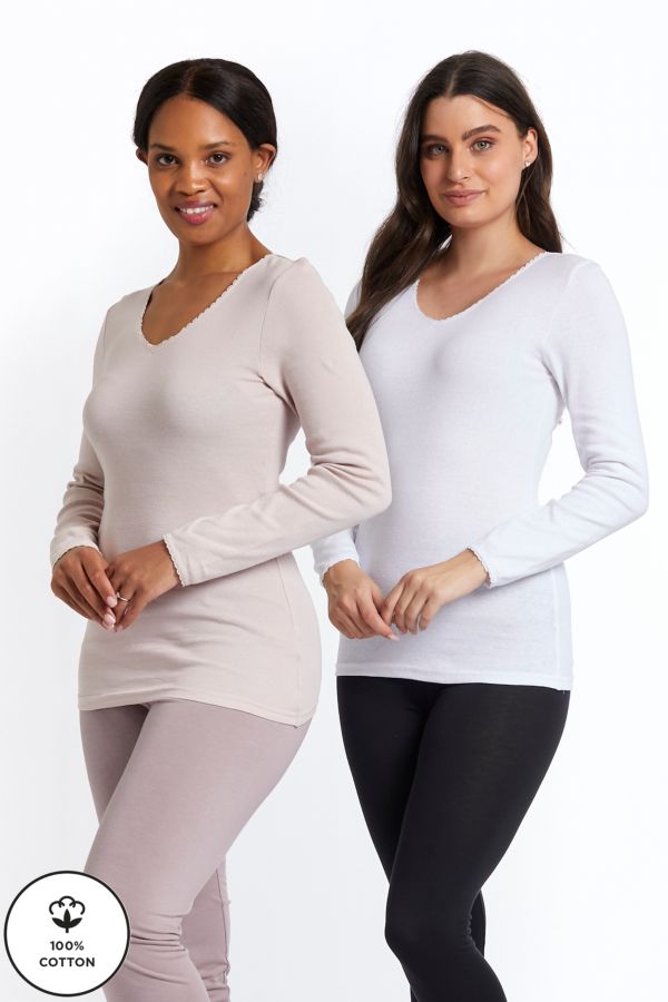 2 PACK COTTON THERMAL SPENCERS