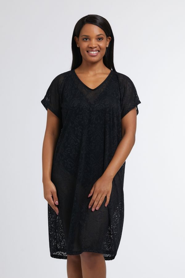 LACE COVER UP BLACK