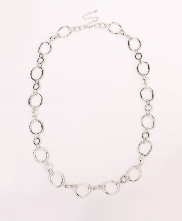 LONG SILVER RING NECKLACE