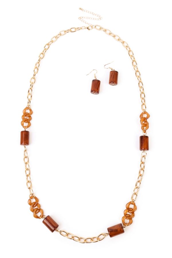 BEADED NECKLACE AND EARRINGS SET