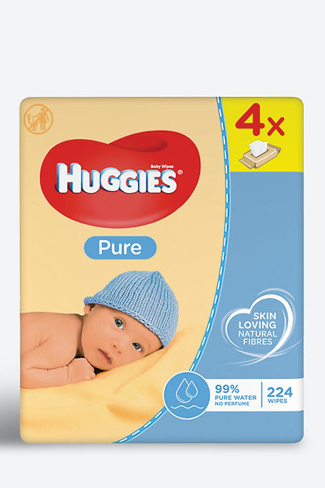 Huggies Pure Baby Wipes 4 X 56