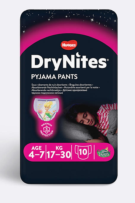 Drynites Girls Pyjama Pants 4-7 Years 10 Pack