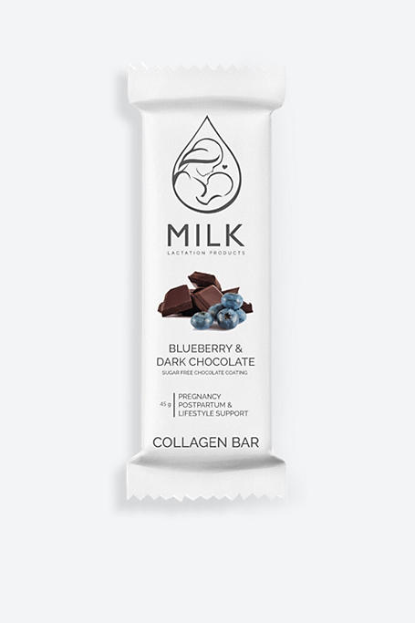Milk Lactation Products Blueberry + Dark Chocolate Collagen Bar 45g