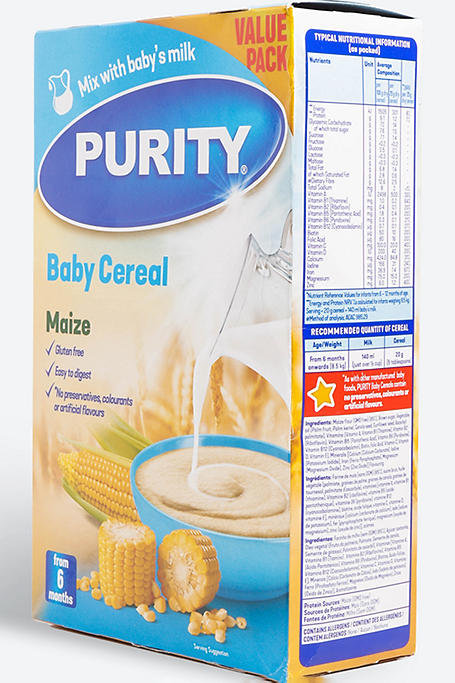 Purity Baby Cereal Maize 6 Months 450g