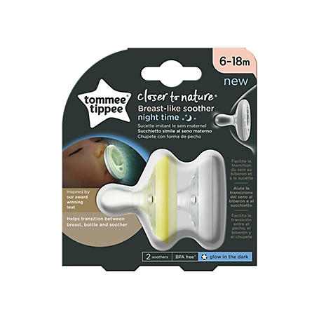 Tommee Tippee Night Time Breast-like Soother 2 Pack 6-18 Months