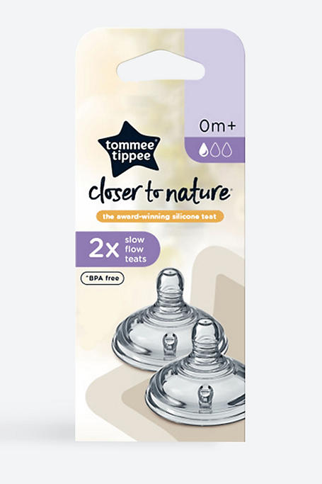 Tommee Tippee Closer To Nature Slow Flow Teat 2 Pack 0 Months