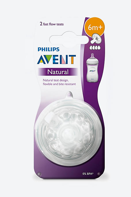 Philips Avent Teat Fast Flow 6 Month 2 Pack