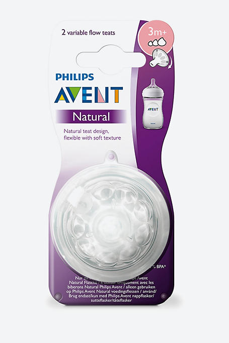 Philips Avent Teat Variable Flow 3 Months 2 Pack