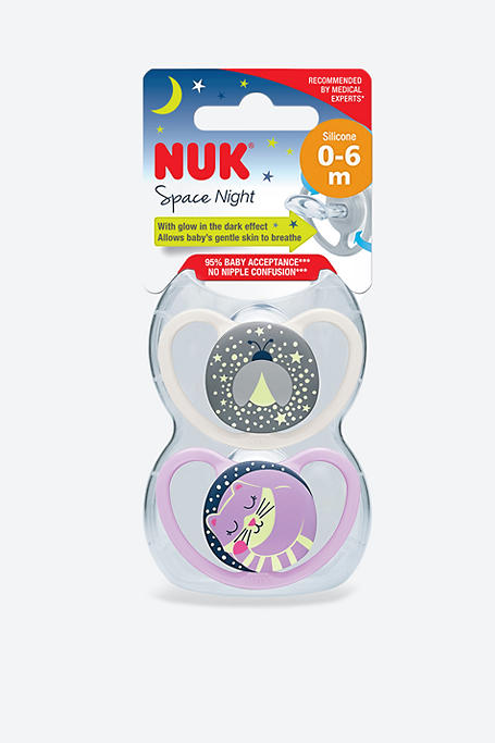Nuk Space Night Soother 0 - 6 Months 2 Pack