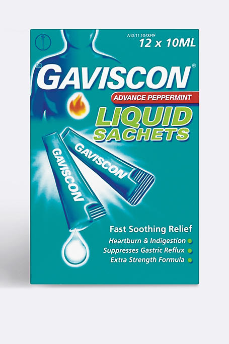 Gaviscon Liquid Sachets Advance Peppermint Flavour 12 Sachets X 10ml