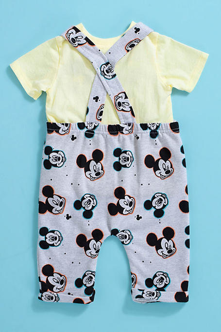 Mickey Mouse Body Vest + Dungaree Set