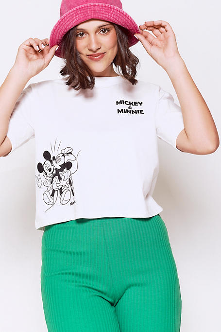 Mickey And Minnie Mouse Graphic T-shirt
