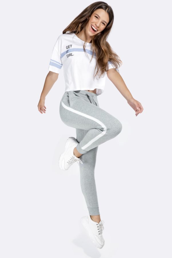 ladies side stripe joggers