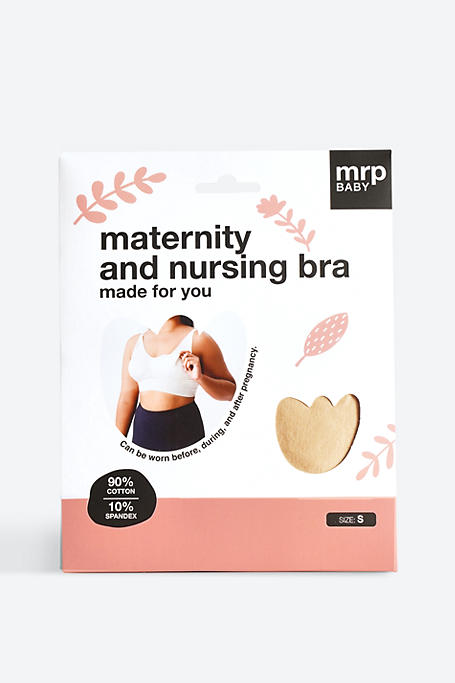 Maternity + Nursing Bra Small Beige