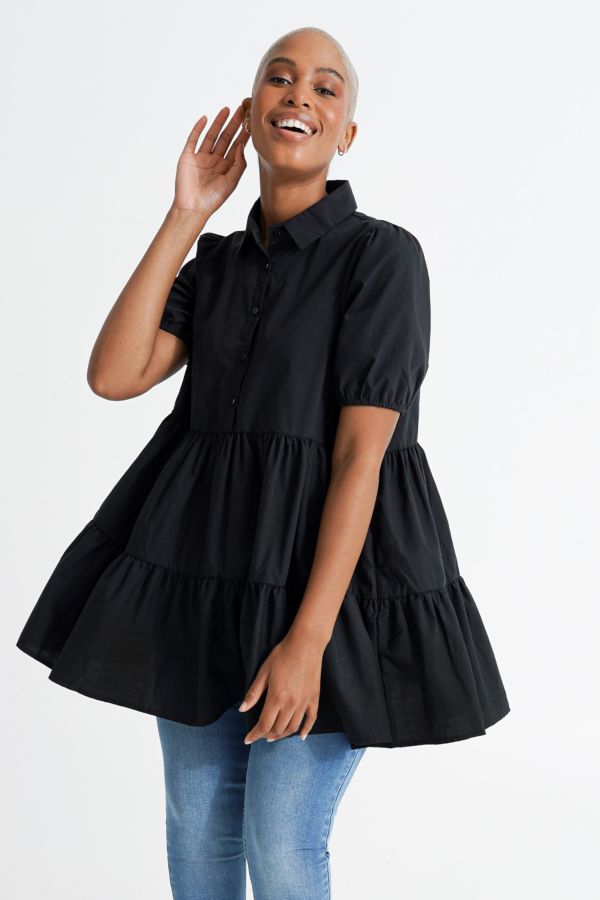 ladies black tunic dress