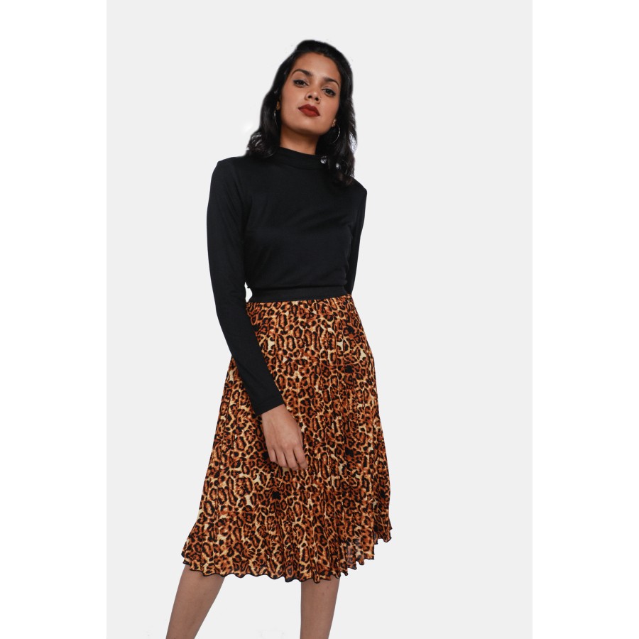 Animal Print Pleated Skirt - Ladies New In - What's New