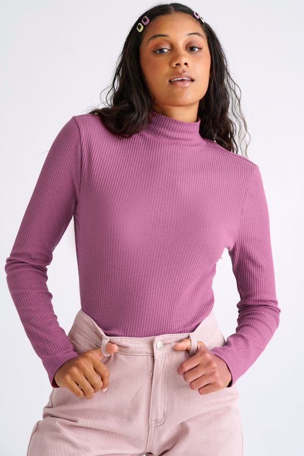 Ribbed Turtle Neck Top 8716