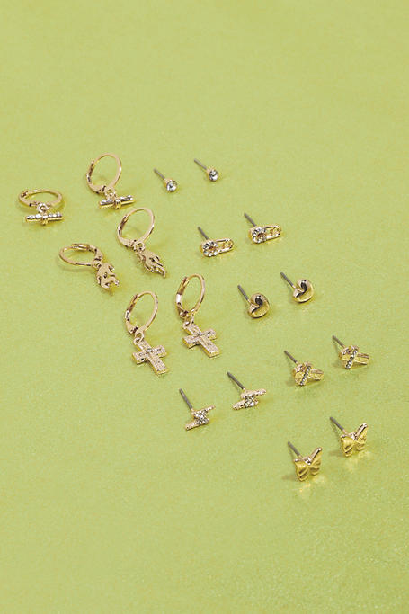 9 Pack Butterfly Earrings